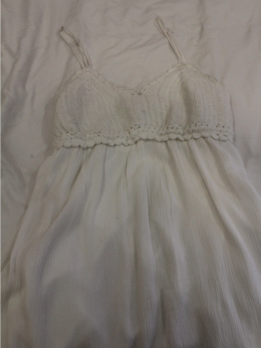 White Crochet Bodice Maxi Dress